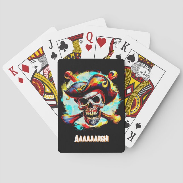 Modern Jolly Roger Poker Cards (Back)