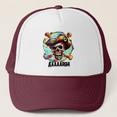 Modern Jolly Roger T_Shirt Trucker Hat