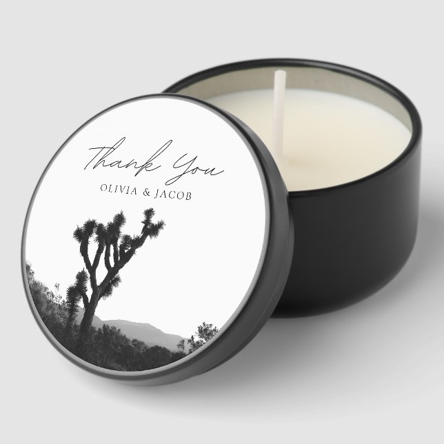 Modern Joshua Tree Wedding Favor Thank You Mini Candle Favors (Corner)