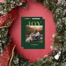 Modern Joy Botanical Foil Holiday Card
