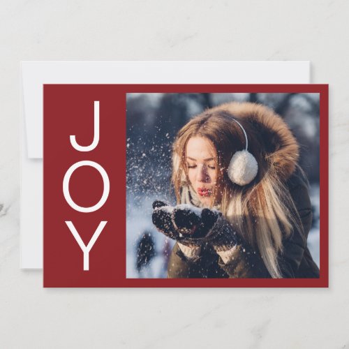 Modern Joy Christmas Photo Holiday Card