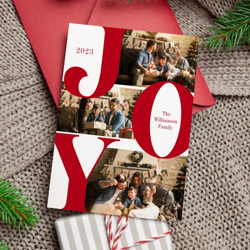 Modern Joy Family Photo Holiday Card