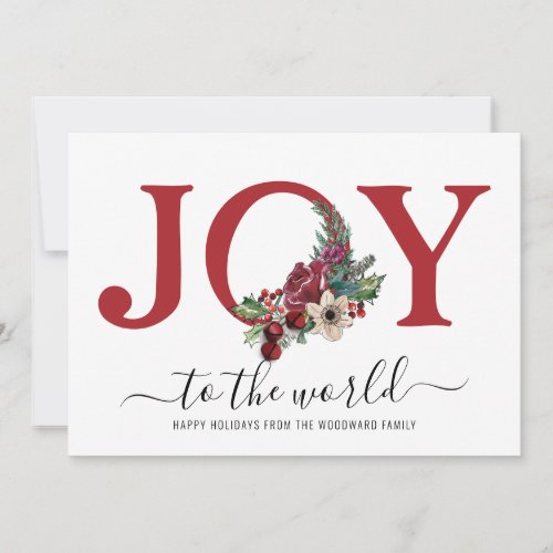 Modern Joy Floral Typography Red White Floral