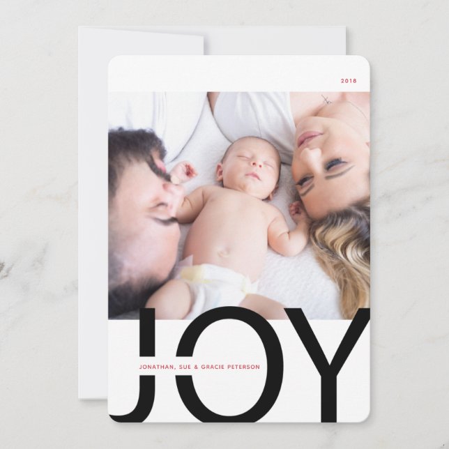 Modern Joy Holiday Card (Front)
