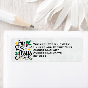 Modern Joy in Jesus Christian Christmas Address Label
