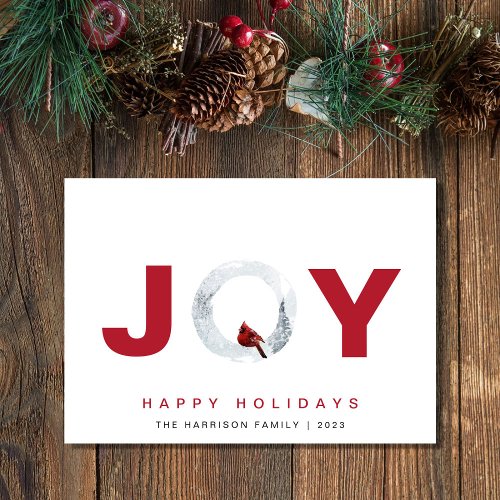 Modern Joy Photo Christmas Holiday Card