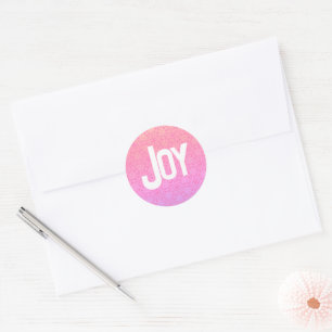Modern Joy Pink Christmas Envelope Seal Sticker