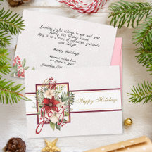 Modern Joy Red Botanical Christmas Holiday