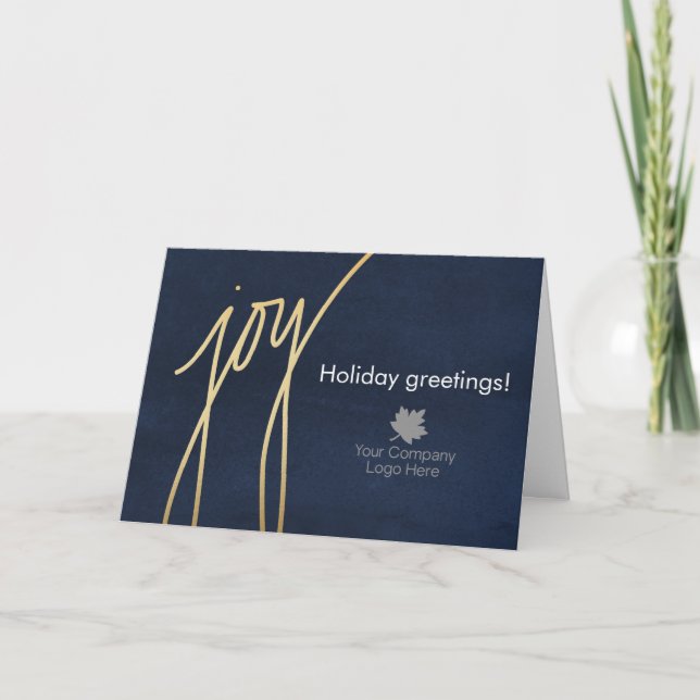 Modern Joy Script Holiday Corporate Logo Imprinted (Front)