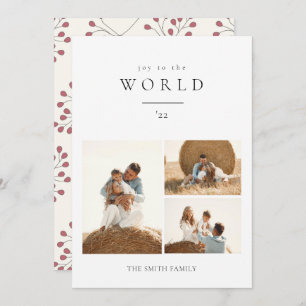 Modern Joy to the World Christmas Photo Holiday Card