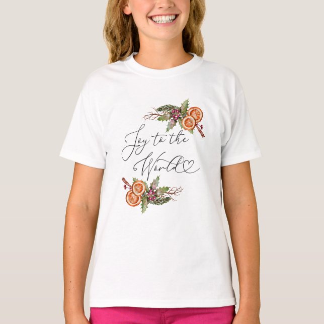 Modern Joy To The World Christmas T-Shirt (Front)