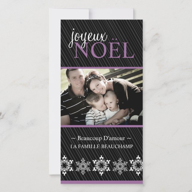 Modern "Joyeux Noel" Photo Card (Front)