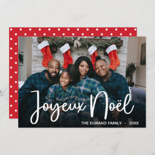 Modern Joyeux Noel Photo Holiday Card