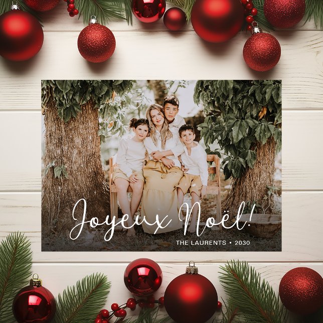 Modern Joyeux Noel Photo Holiday Card (Creator Uploaded)