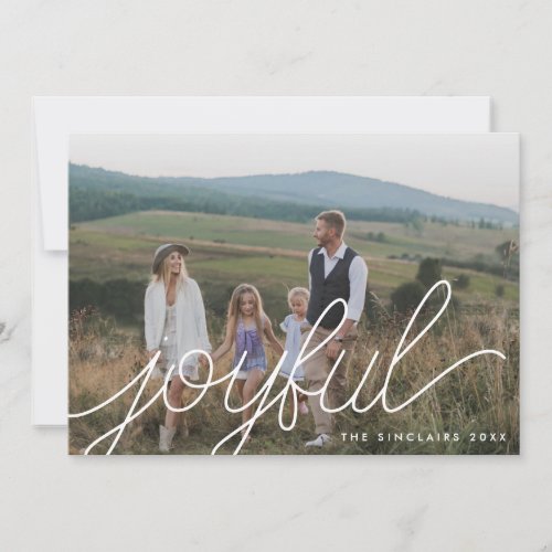 Modern Joyful Family Photo Holiday Card