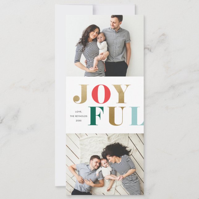 Modern joyful holiday photo card (Front)
