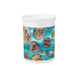Modern Joyful Matzah Beverage Pitcher