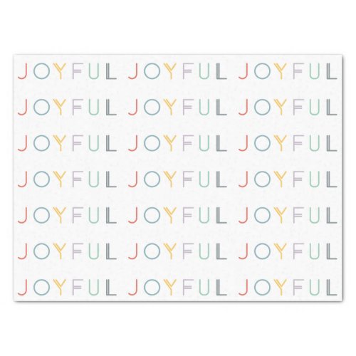 modern joyful pastel script holiday tissue paper