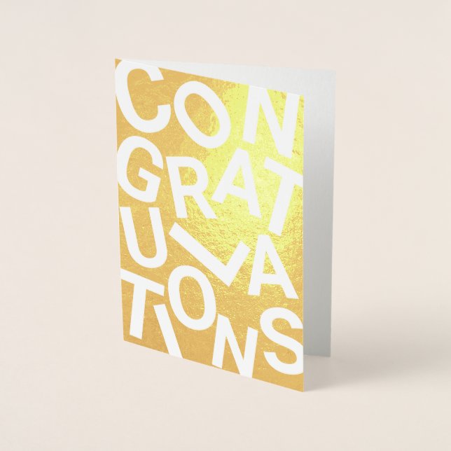 Modern Jumbled Letters Congratulations  Foil Card (Front)