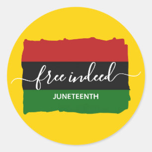 Modern JUNETEENTH Free Indeed Classic Round Sticker