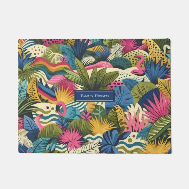 Modern jungle art doormat (Front)