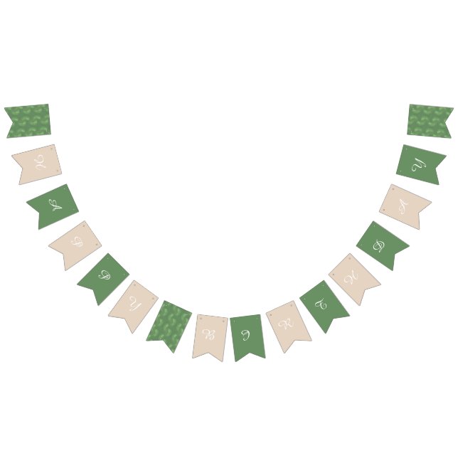 Modern Jungle Earthy Tones Happy Birthday    Bunting Flags (All)