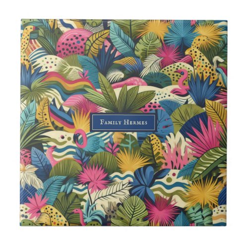 Modern jungle Morris art Ceramic Tile