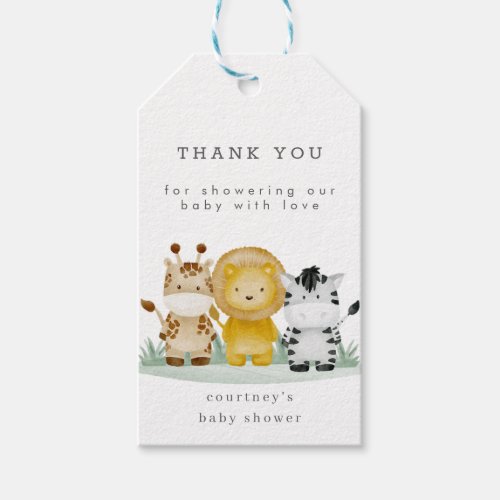 Modern Jungle Safari Baby Shower Favor Tags