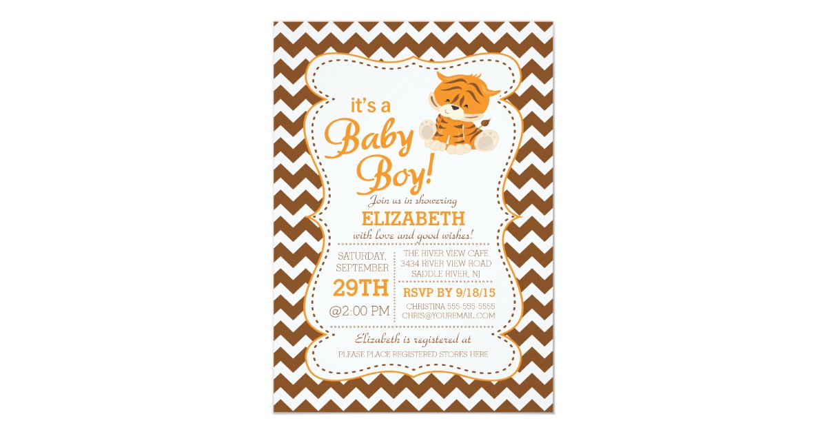 Modern Jungle Safari Baby Shower Invitation