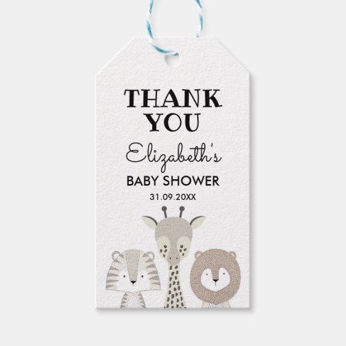 Modern Jungle Safari Baby Shower Wild One Birthday Gift Tags
