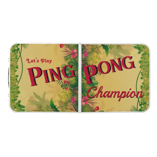 Modern Jungle Theme Ping Pong Champion Beer Pong Table (Top)