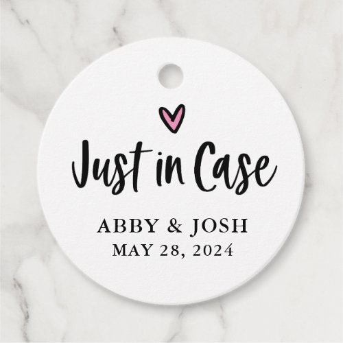 Modern Just in Case Wedding Recovery Kit  Favor Tags