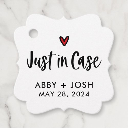 Modern Just in Case Wedding Recovery Kit  Favor Tags