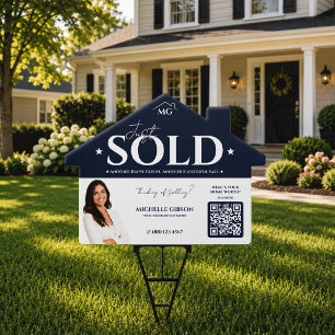 Modern Just Sold Real Estate QR Code Yard Sign