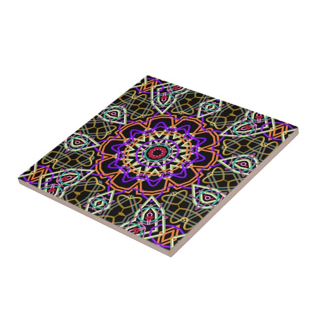 Modern kaleidoscope ceramic tile (Side)