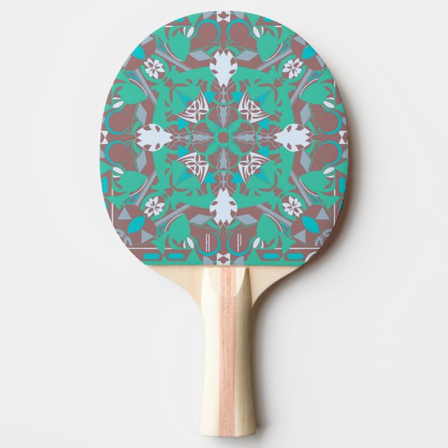 Modern kaleidoscopic pattern Ping Pong Paddle (Front)