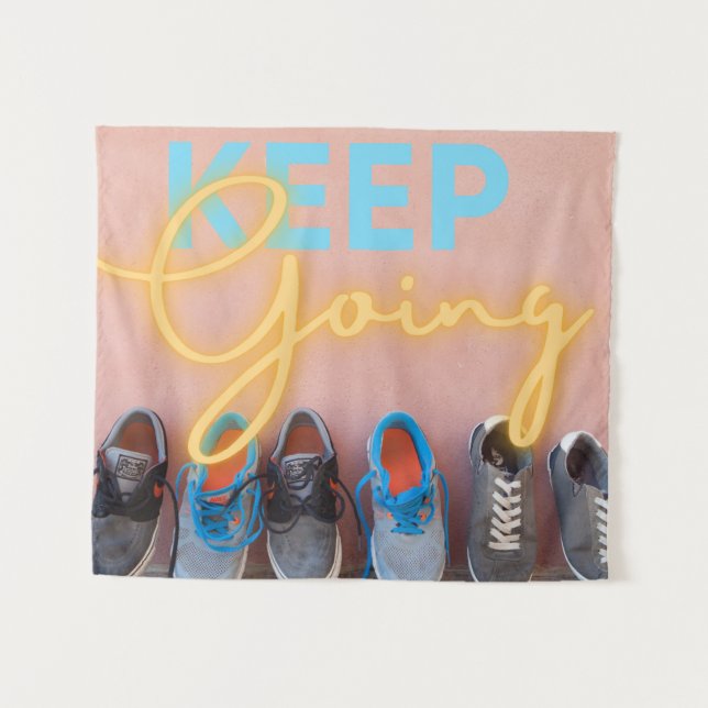Modern Keep Going Motivational   Tapestry (Front (Horizontal))