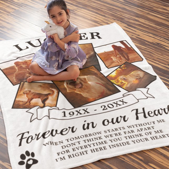 Modern Keepsake Dog Photo Fleece Blanket (Creator Uploaded)