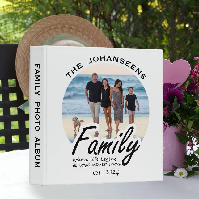 Modern Keepsake Family Photo Album and Script Name 3 Ring Binder (Creator Uploaded)
