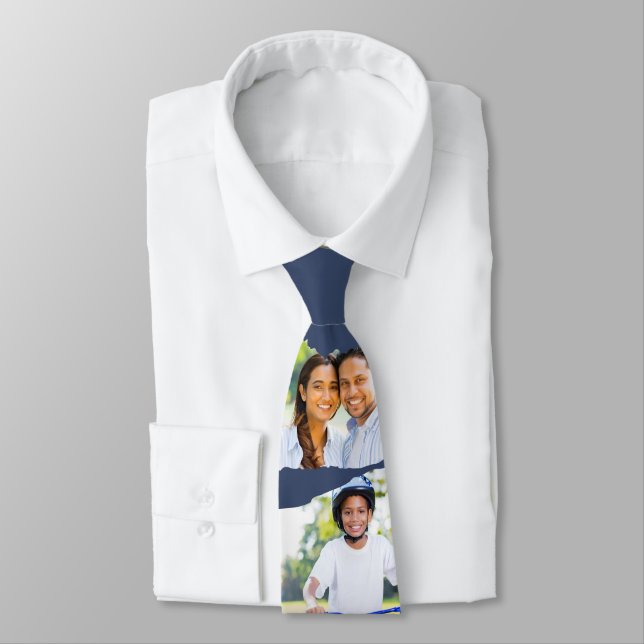 Modern Keepsake Multi Photo Custom Pictures Neck Tie (Tied)