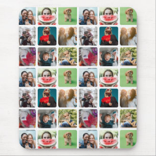 Modern Keepsake Photo Collage Pattern Mouse Pad