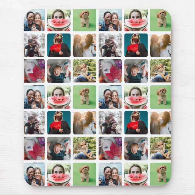 Modern Keepsake Photo Collage Pattern  Mouse Pad (Front)