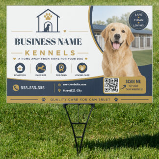 Modern Kennel Yard Sign for Dog Boarding Services