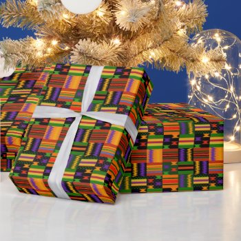 Modern Kente Inspired Pattern Wrapping Paper by saytoons at Zazzle