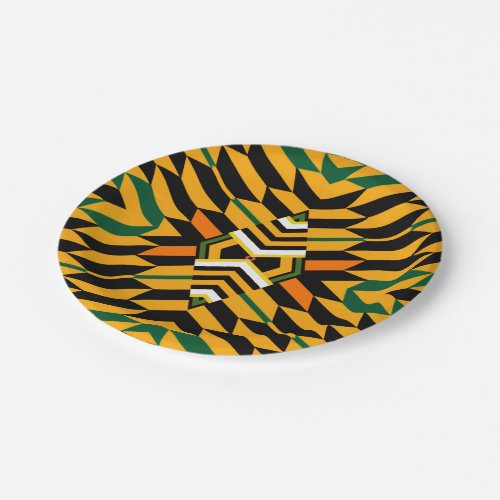 Modern Kente Pattern Paper Plate