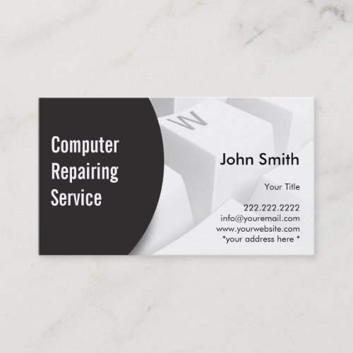 Modern Keyboard Computer Repairing Businss Card Business Card Template