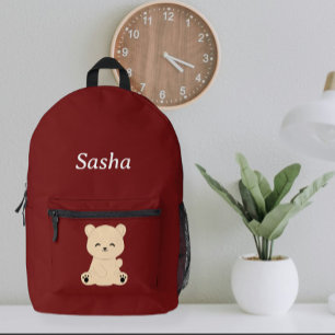 Modern Kids' Backpack with Bear - Personalized 