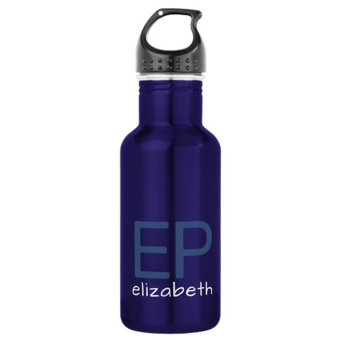 Modern Kids Blue Personalized Small Stainless Steel Water Bottle