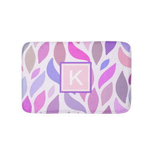 Modern Kids Colorful Geometric Custom Monogram Bath Mat