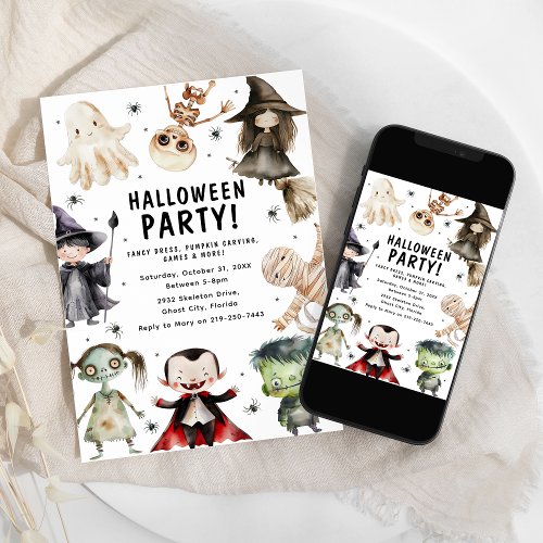 Modern Kids Halloween Party Invitation